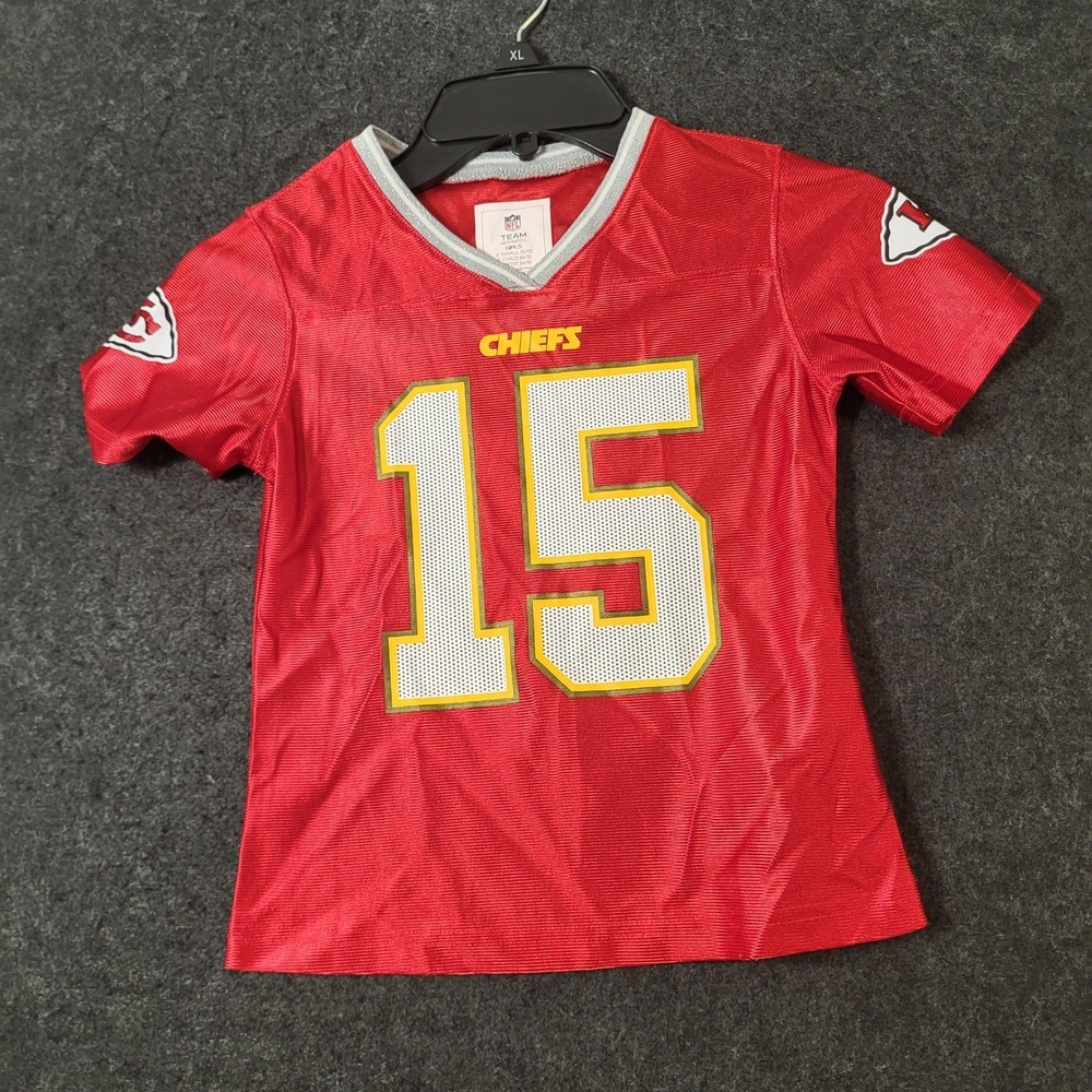 NFL Team Apparel Girls Kansas City Chiefs Patrick Mahomes 15 Jersey Red XS 4/5
